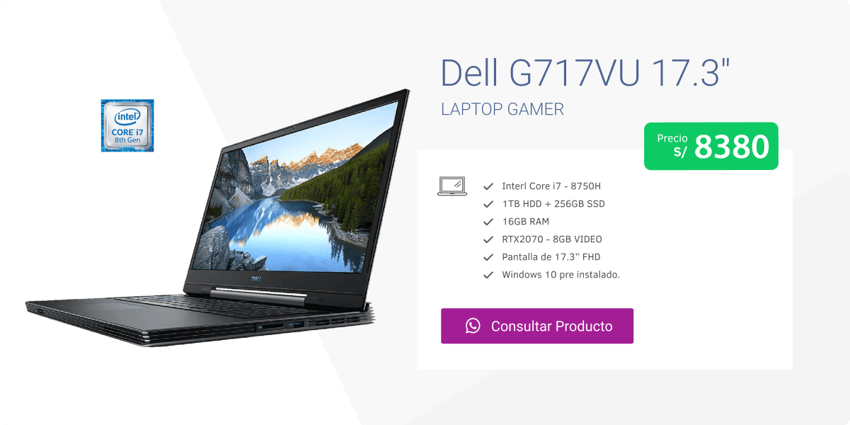 Dell G717VU Laptop 17.3'' i7 - S/. 8380