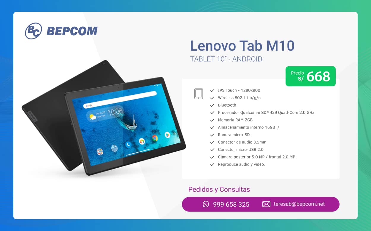 Lenovo Tab M10 - Tablet 10'' Android - S/. 668